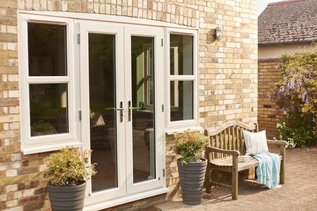 Cream uPVC French doors