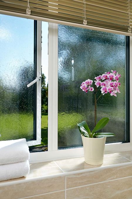 White aluminium casement windows