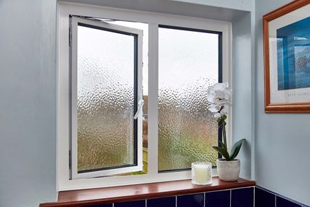 White aluminium casement windows