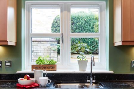 Dual-coloured uPVC casement window