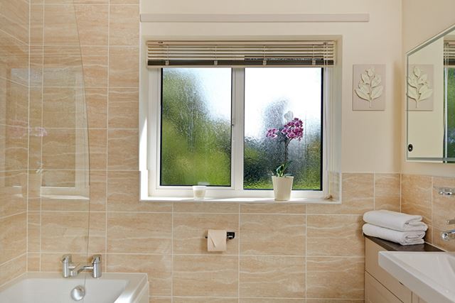 White wooden casement window with obscure glass from the Anglian wooden casement window range