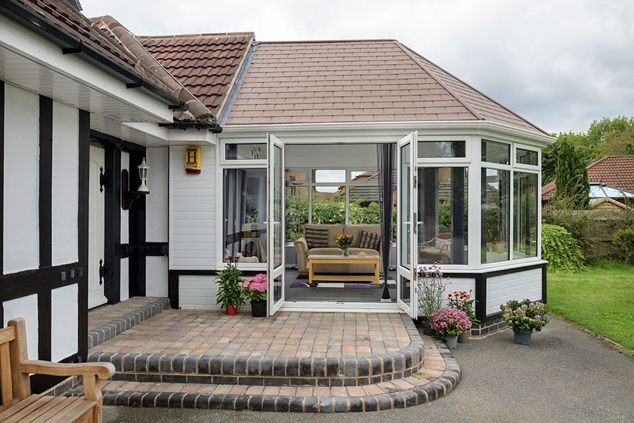 Terra brown replica tile replacement roof conservatory