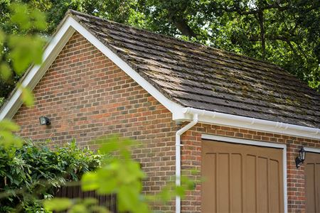White upVC Bargeboard over garage