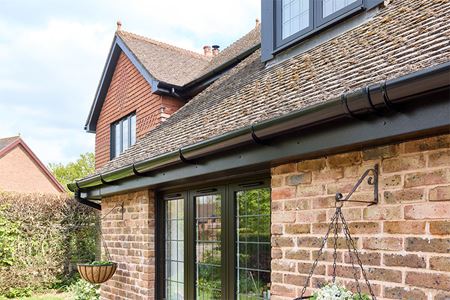 Black uPVC fascias and soffits and deepflow guttering